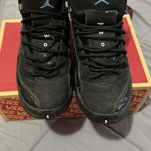 K Jordan Kids Shoes - Black with Blue Accents